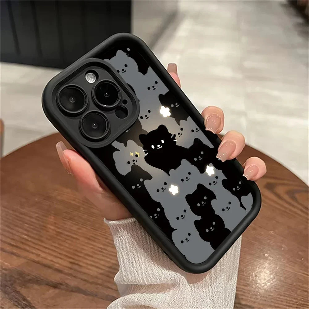 Cute Cartoon Cat Silicone iPhone Case