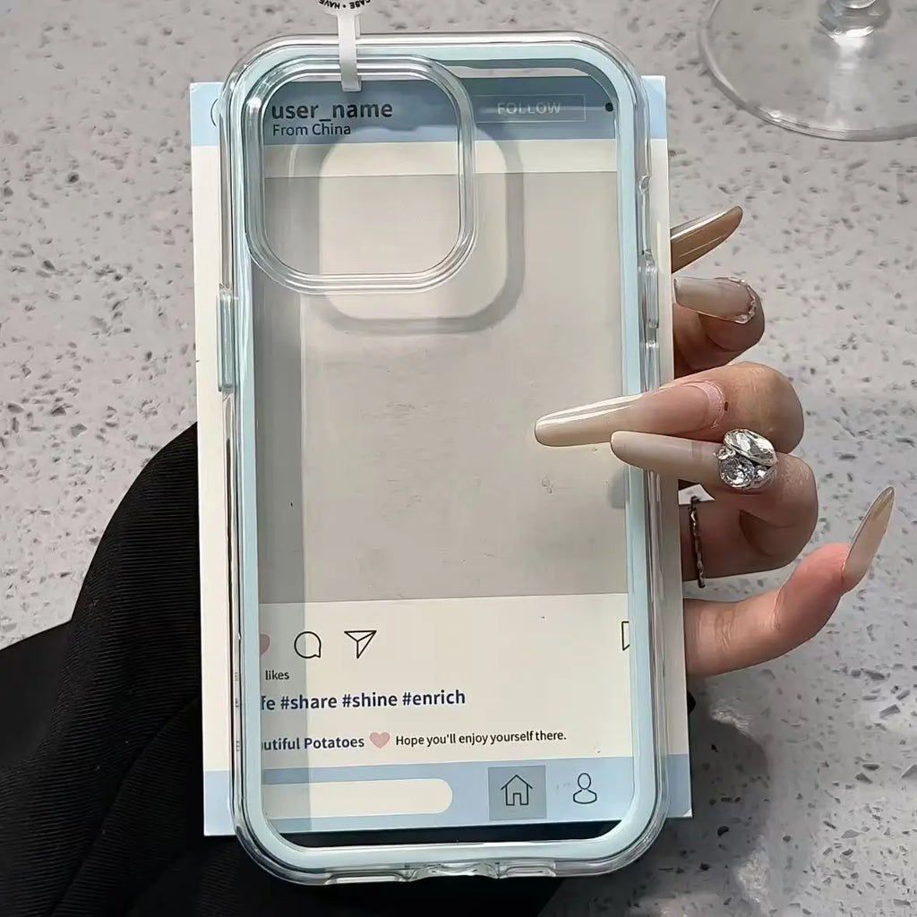 Candy Color Clear iPhone Case — Shockproof Acrylic Bumper Cover