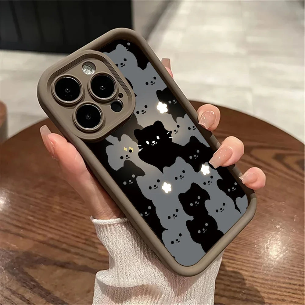 Cute Cartoon Cat Silicone iPhone Case