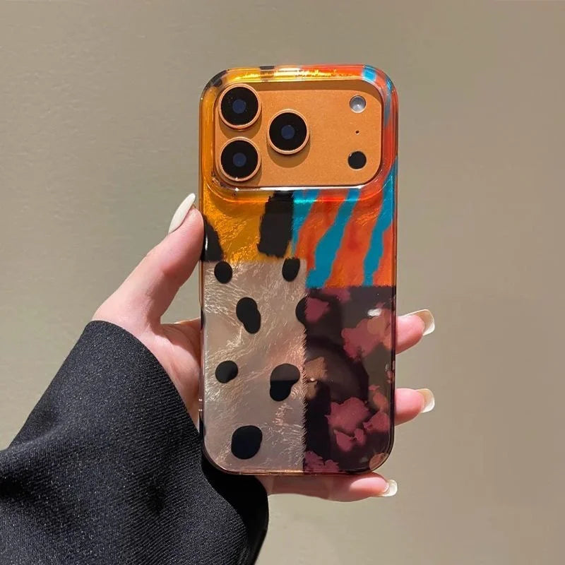 Zebra Vortex iPhone Case with Lanyard — Bold Pattern & Wrist Strap