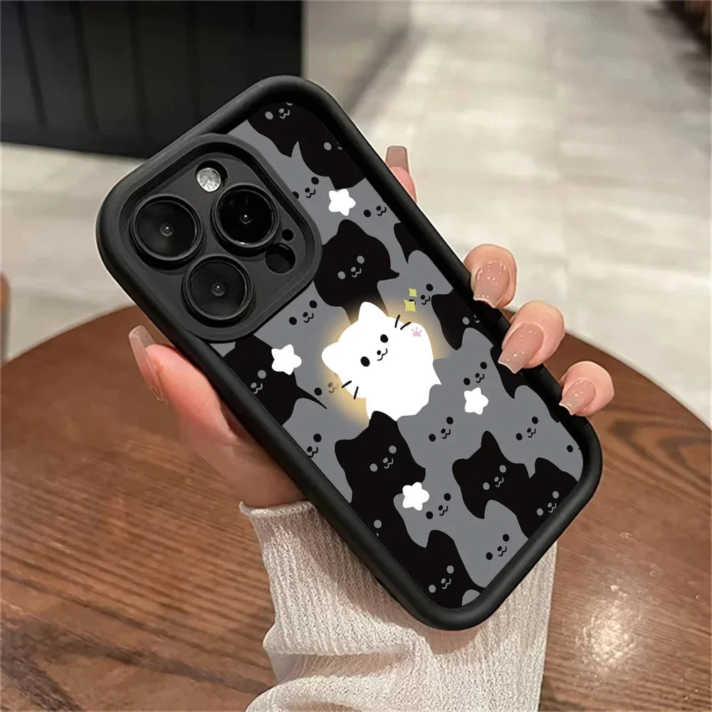 Cute Cartoon Cat Silicone iPhone Case
