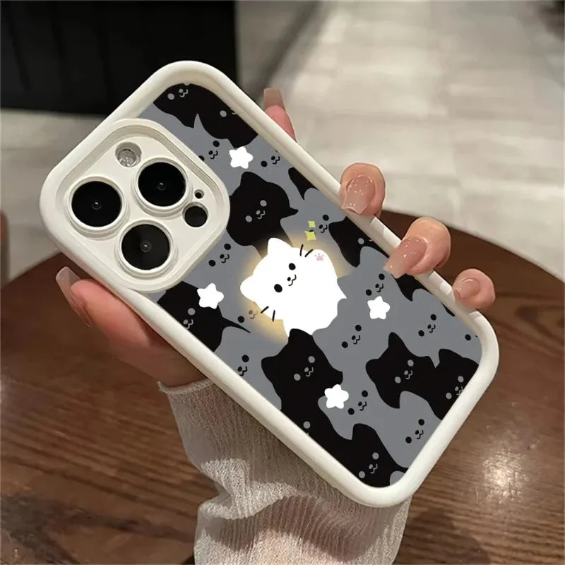 Cute Cartoon Cat Silicone iPhone Case