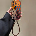 Zebra Vortex iPhone Case with Lanyard — Bold Pattern & Wrist Strap