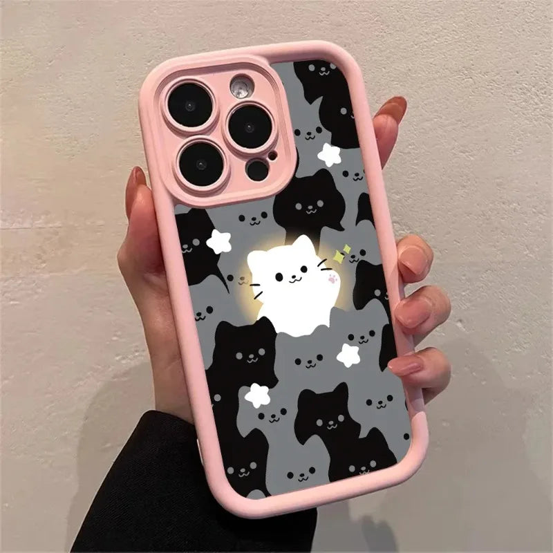 Cute Cartoon Cat Silicone iPhone Case