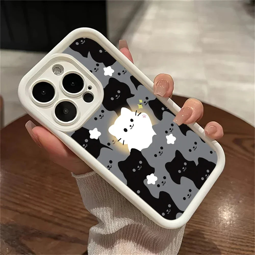 Cute Cartoon Cat Silicone iPhone Case