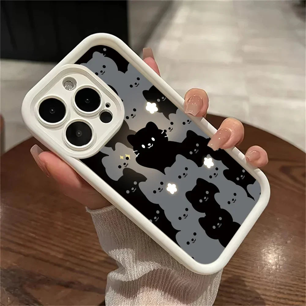 Cute Cartoon Cat Silicone iPhone Case