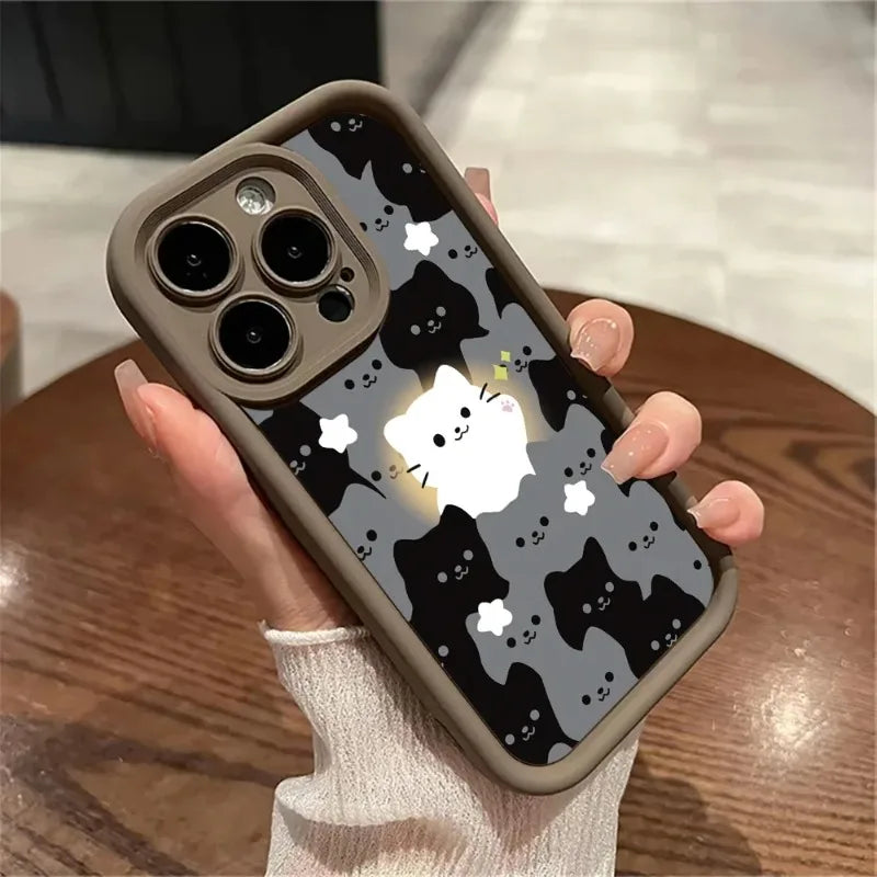 Cute Cartoon Cat Silicone iPhone Case