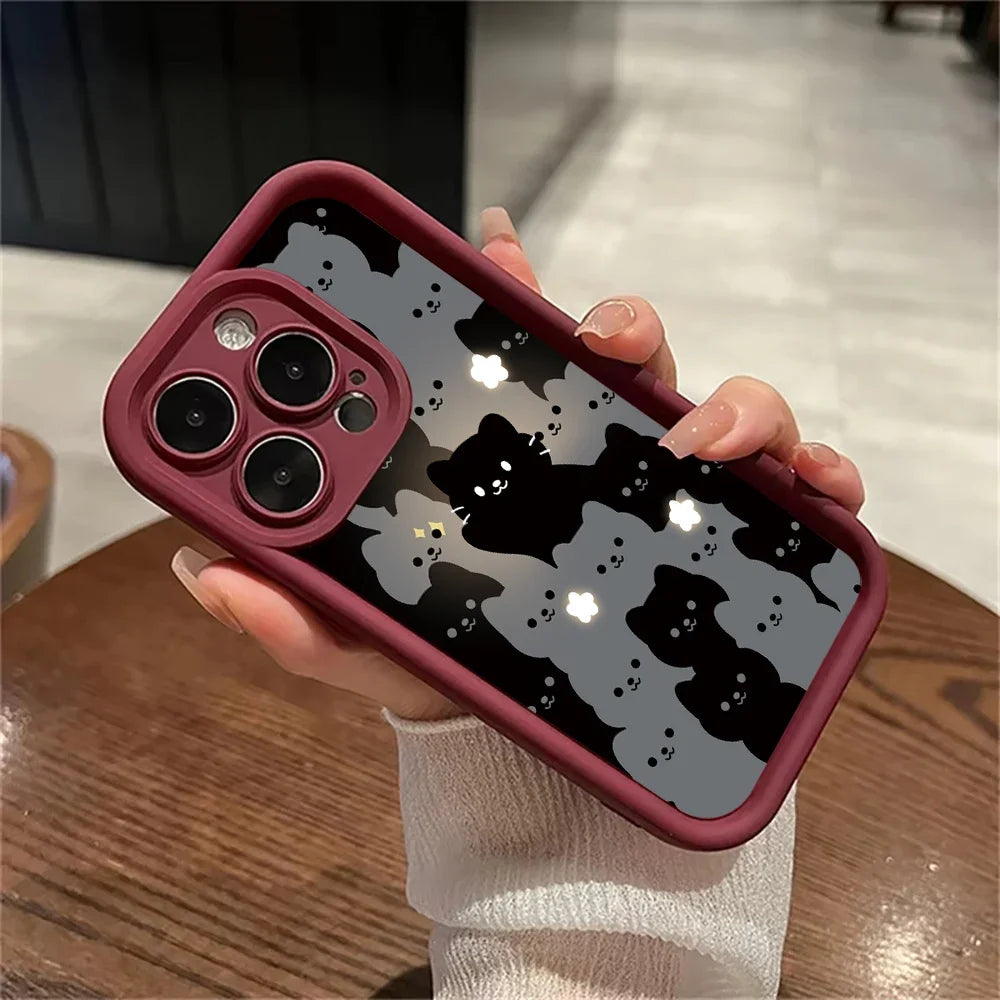 Cute Cartoon Cat Silicone iPhone Case