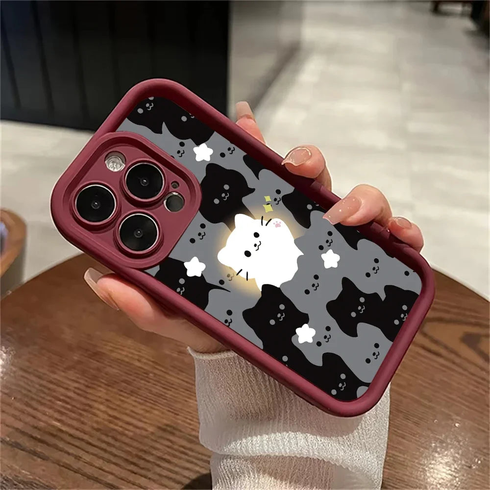 Cute Cartoon Cat Silicone iPhone Case
