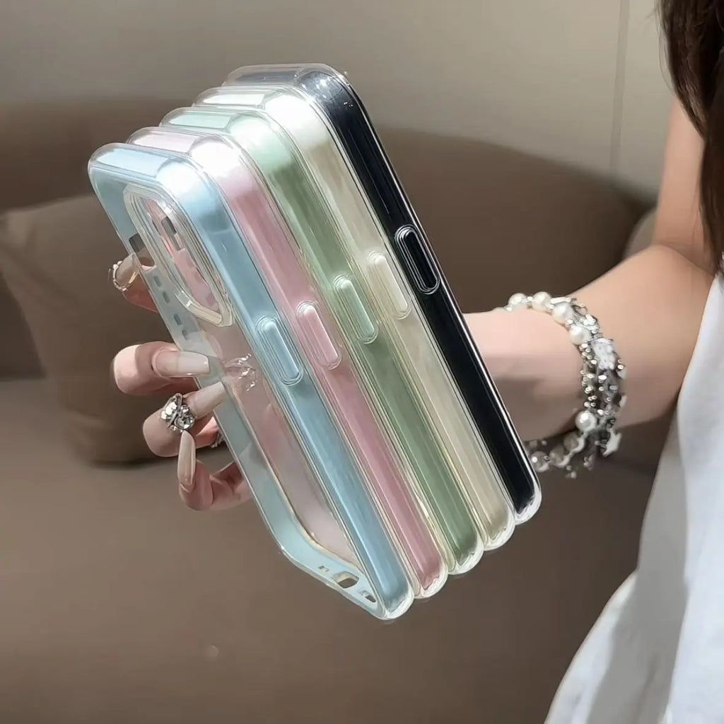 Candy Color Clear iPhone Case — Shockproof Acrylic Bumper Cover
