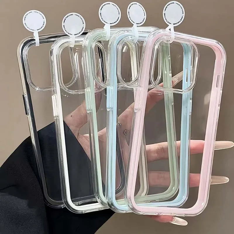 Candy Color Clear iPhone Case — Shockproof Acrylic Bumper Cover