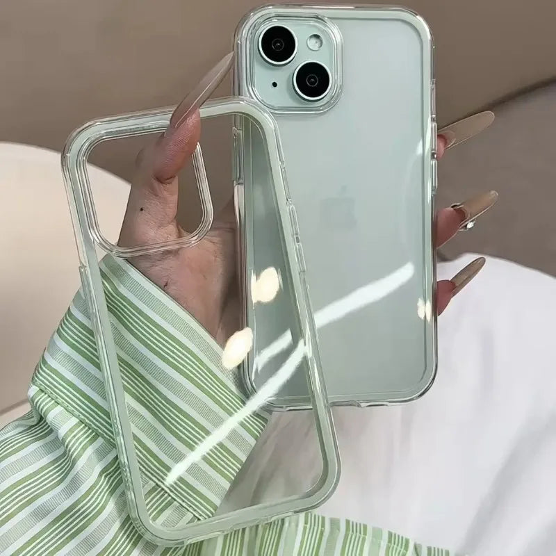 Candy Color Clear iPhone Case — Shockproof Acrylic Bumper Cover
