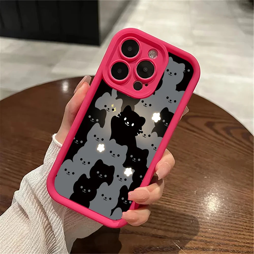 Cute Cartoon Cat Silicone iPhone Case