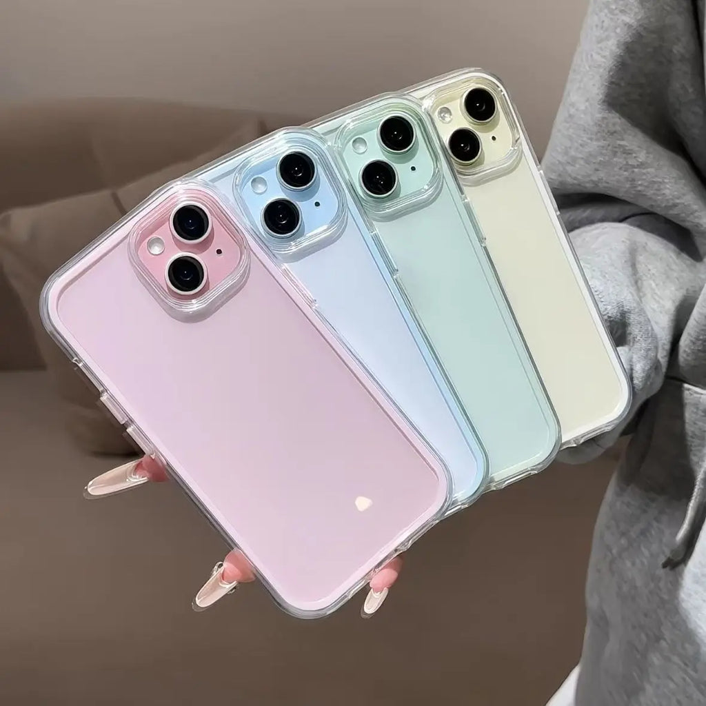 Candy Color Clear iPhone Case — Shockproof Acrylic Bumper Cover
