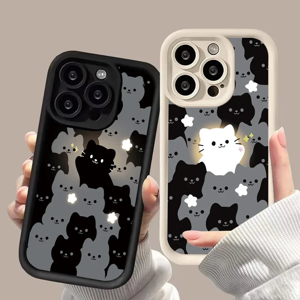 Cute Cartoon Cat Silicone iPhone Case