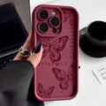 Pink Butterfly iPhone Case — Cute Shockproof Silicone Full Coverage