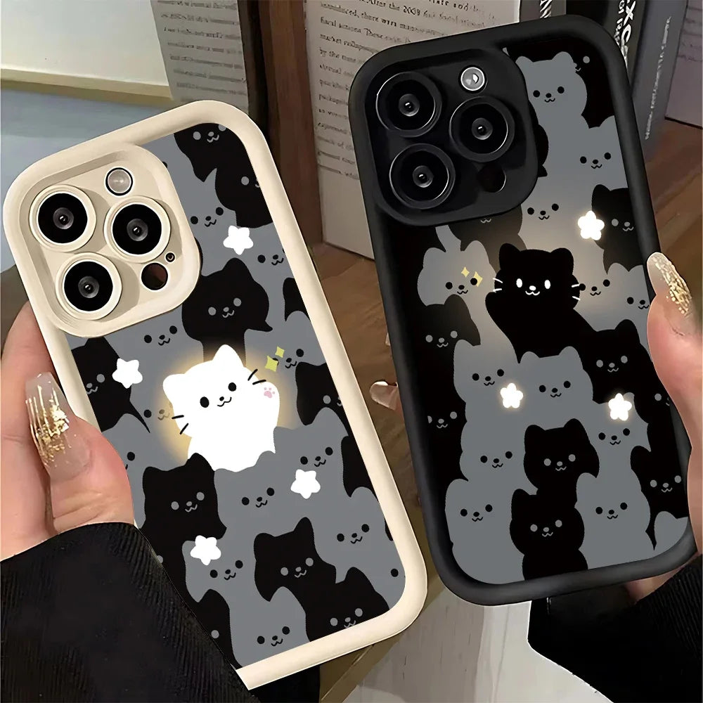 Cute Cartoon Cat Silicone iPhone Case
