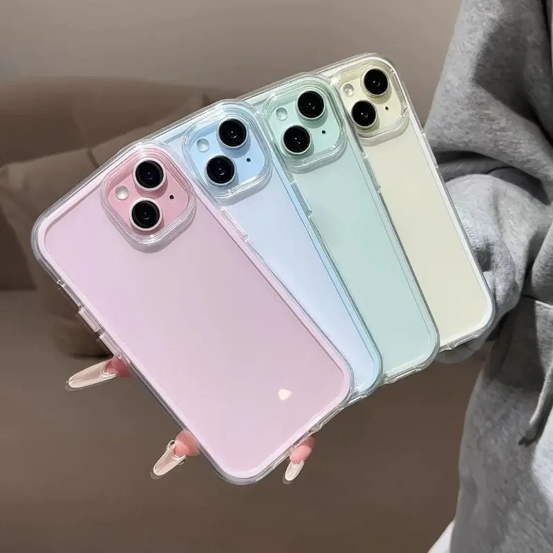 Candy Color Clear iPhone Case — Shockproof Acrylic Bumper Cover