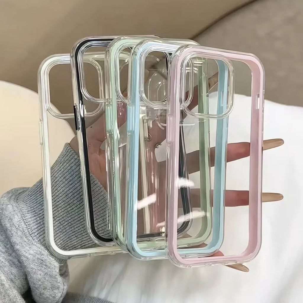 Candy Color Clear iPhone Case — Shockproof Acrylic Bumper Cover