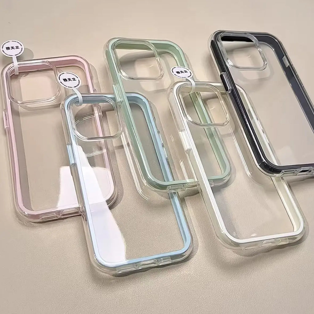 Candy Color Clear iPhone Case — Shockproof Acrylic Bumper Cover